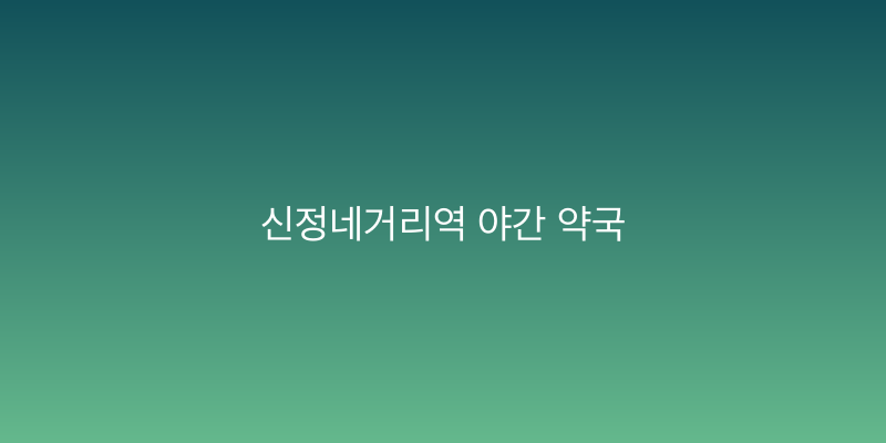 신정네거리역 야간 약국