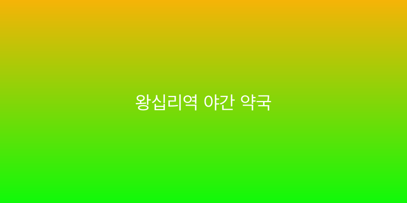 왕십리역 야간 약국